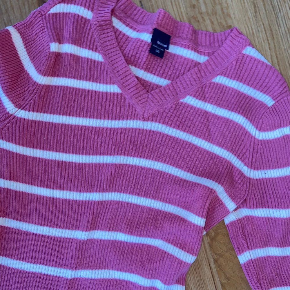 Pink and white stripe sweater